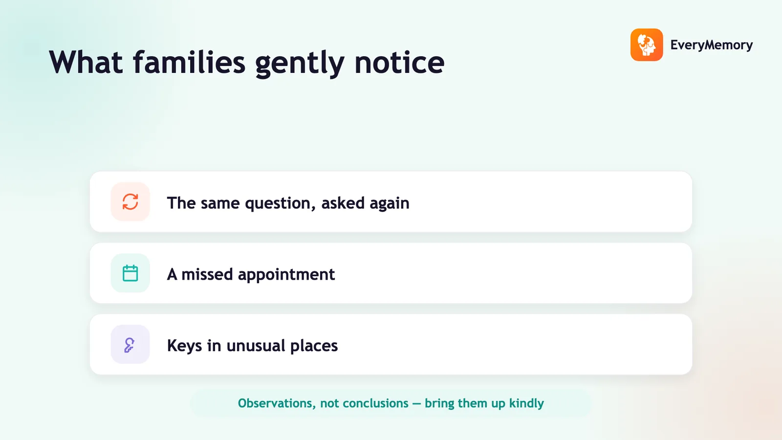 Memory Changes Families Often Notice in a Parent