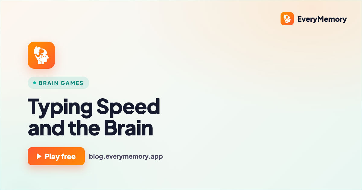 Two cards pairing typing speed with clear focus, linked by a plus to show hands and mind together.