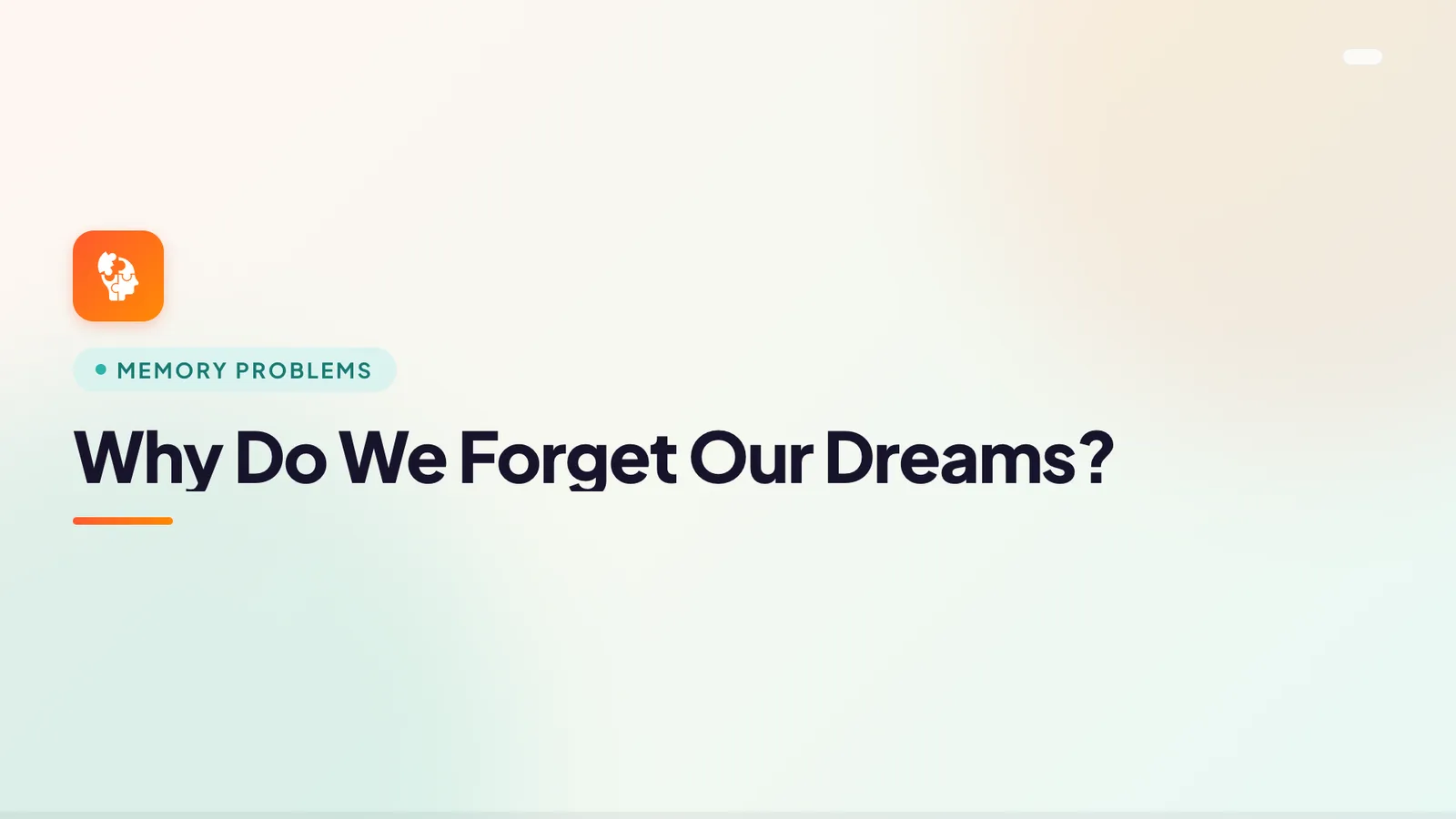 Why Do We Forget Our Dreams?