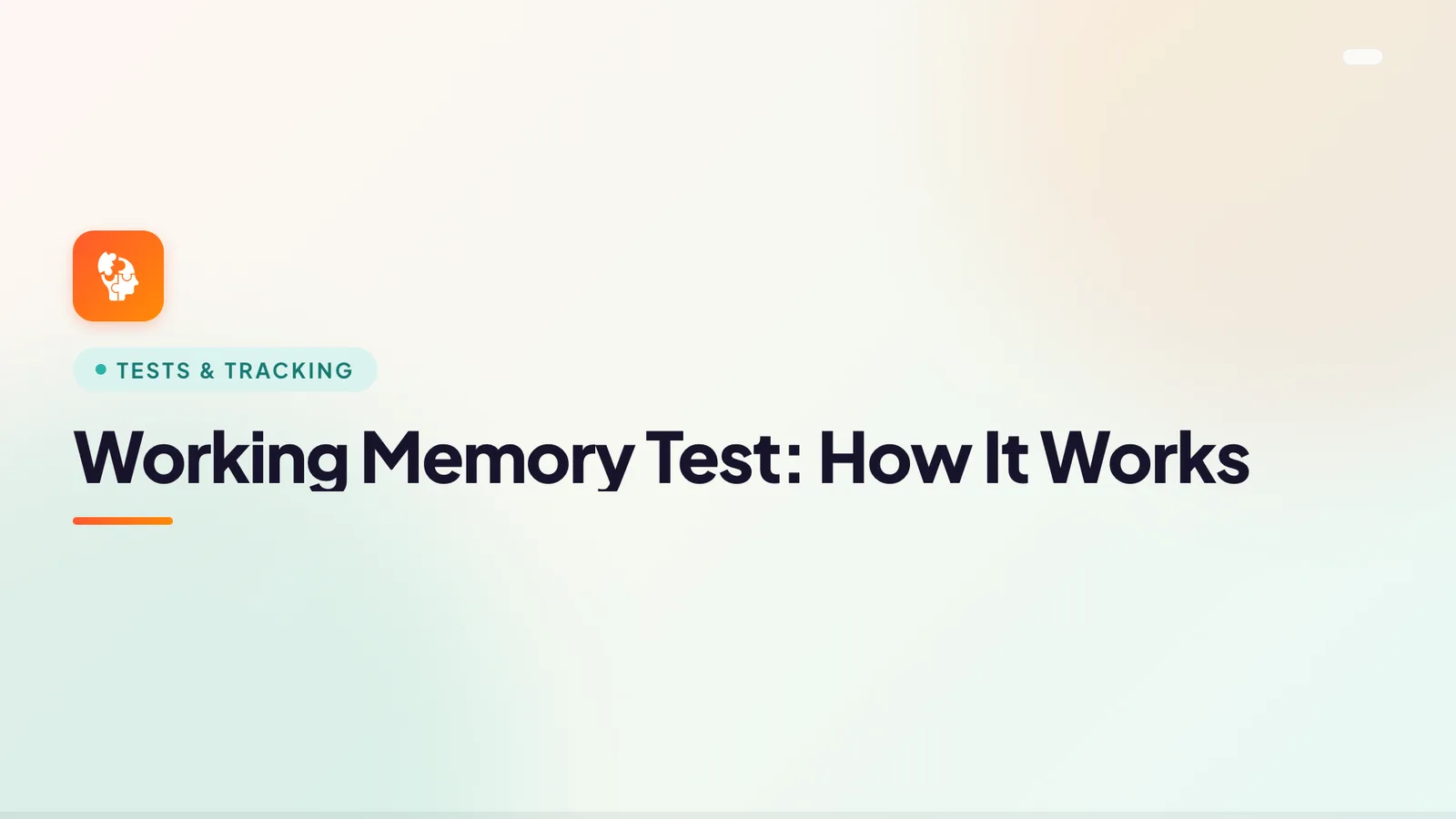 Working Memory Test: How It Works